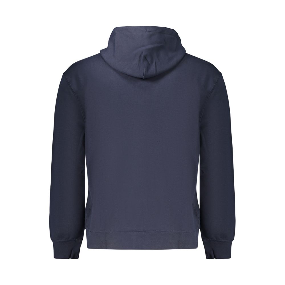 Calvin Klein blue cotton men's sweatshirt with crew neck and long sleeves, casual style, and logo detail.