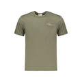 Green cotton men's T-shirt by Calvin Klein featuring a classic crew neck and minimalist design.