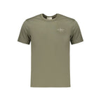 Green cotton men's T-shirt by Calvin Klein featuring a classic crew neck and minimalist design.