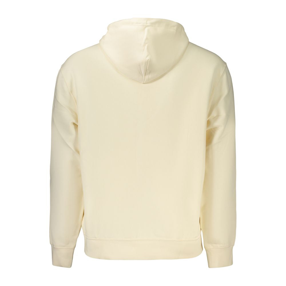 Beige Calvin Klein men's cotton sweatshirt with crew neck and long sleeves, casual style, and subtle branding.