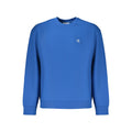Calvin Klein blue cotton men's sweatshirt with crew neck and long sleeves, casual and comfortable apparel.