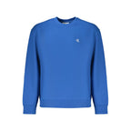 Calvin Klein blue cotton men's sweatshirt with crew neck and long sleeves, casual and comfortable apparel.
