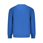 Calvin Klein blue cotton men's sweatshirt with long sleeves and crew neck, casual and comfortable for everyday wear.