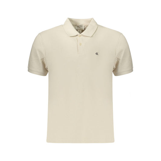 Calvin Klein Beige Cotton Mens Polo Shirt Calvin Klein