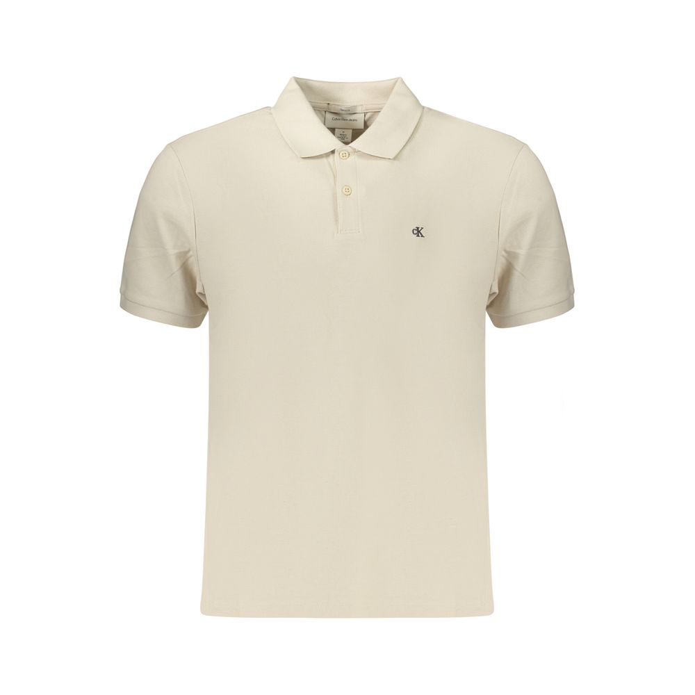 Calvin Klein Beige Cotton Mens Polo Shirt - Eljoys Fashion 
