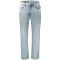 Calvin Klein Azzurro cotton women's jeans with classic fit and five-pocket design, shown in light blue denim.