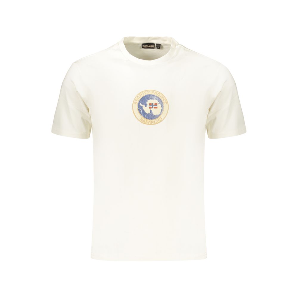 Napapijri White Cotton Men's T-Shirt Napapijri