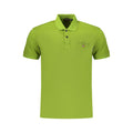 Men's Napapijri cotton polo shirt in Verde green, featuring a classic fit and short sleeves.