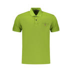 Men's Napapijri cotton polo shirt in Verde green, featuring a classic fit and short sleeves.