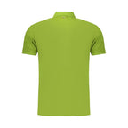 Napapijri men's green cotton polo shirt with a classic collar and short sleeves, casual and comfortable men's fashion.