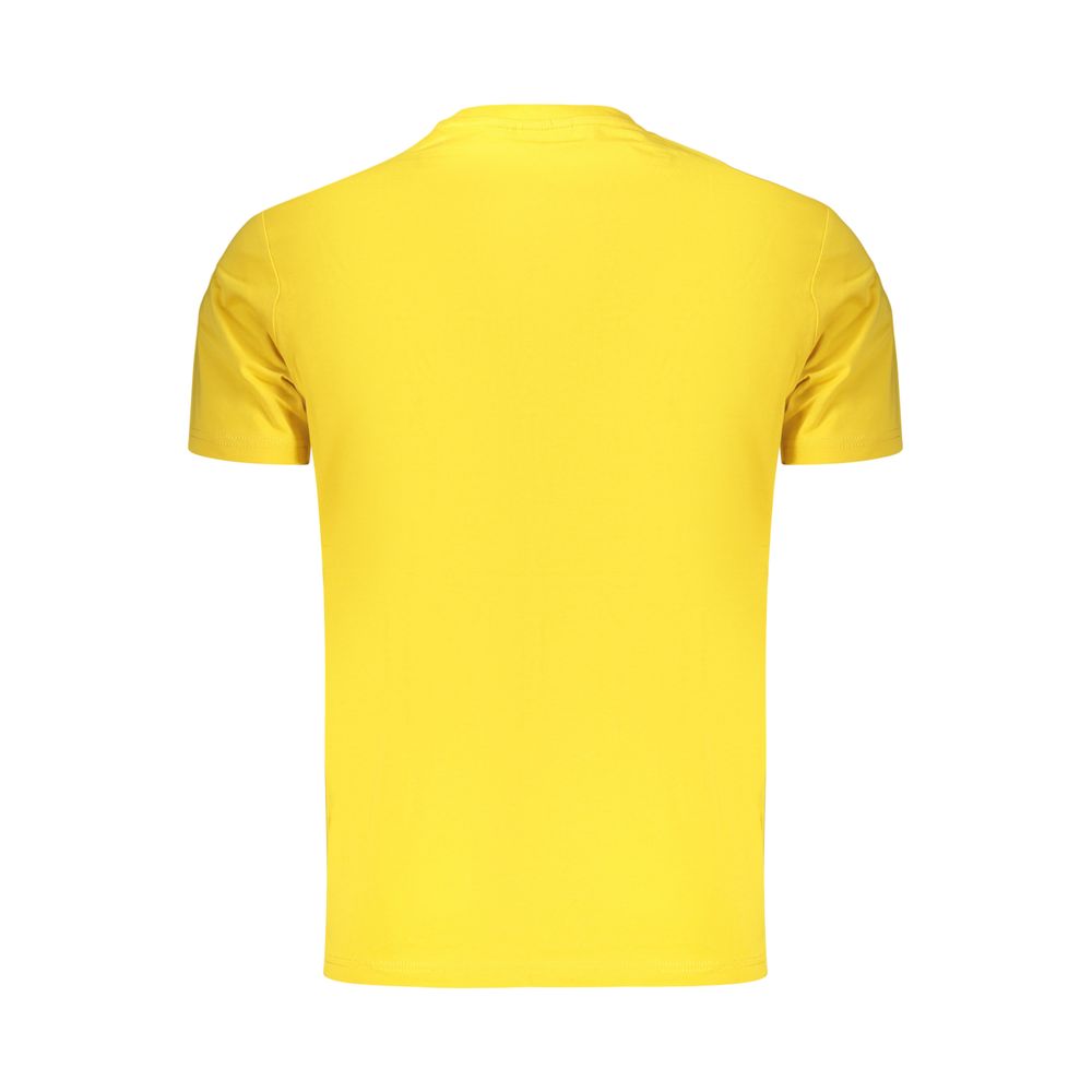 Men's Napapijri Giallo cotton T-shirt with short sleeves and crew neck, featuring a casual, comfortable fit.