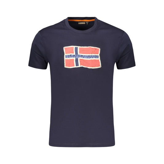 Napapijri Blue Cotton Men's T-Shirt Napapijri