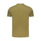 Napapijri Verde cotton men's T-shirt with round neckline and short sleeves, casual fit, displayed on a neutral background.