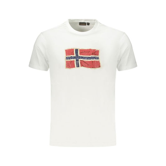 Napapijri White Cotton Men's T-Shirt Napapijri