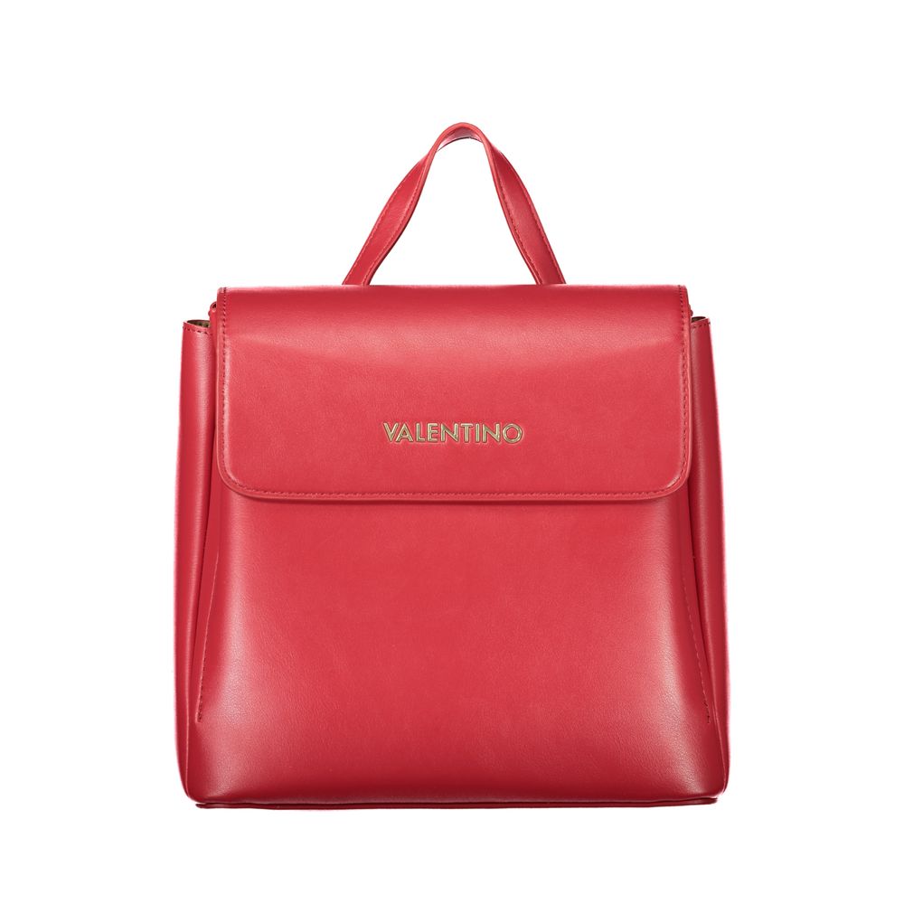 Mario Valentino Rosso women's polyurethane bag with sleek design and bold red color, featuring silver-tone hardware and adjustable strap.