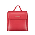 Mario Valentino Rosso women's polyurethane bag with sleek design and bold red color, featuring silver-tone hardware and adjustable strap.