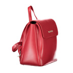 Mario Valentino Rosso polyurethane women's bag with sleek design and gold-tone hardware, featuring top handles and spacious interior.