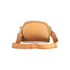 Brown Mario Valentino women's polyurethane bag with sleek design and structured shape, featuring top handles and subtle branding.