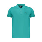 Green cotton men's polo shirt by Norway 1963, featuring a classic fit and subtle branding, displayed on a plain background.