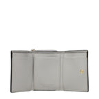 Black leather wallet by Stella McCartney featuring sleek design and subtle logo detail.