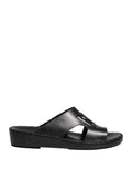 Dolce & Gabbana Black Leather Cutout DG Logo Sandals Shoes - Eljoys Fashion 
