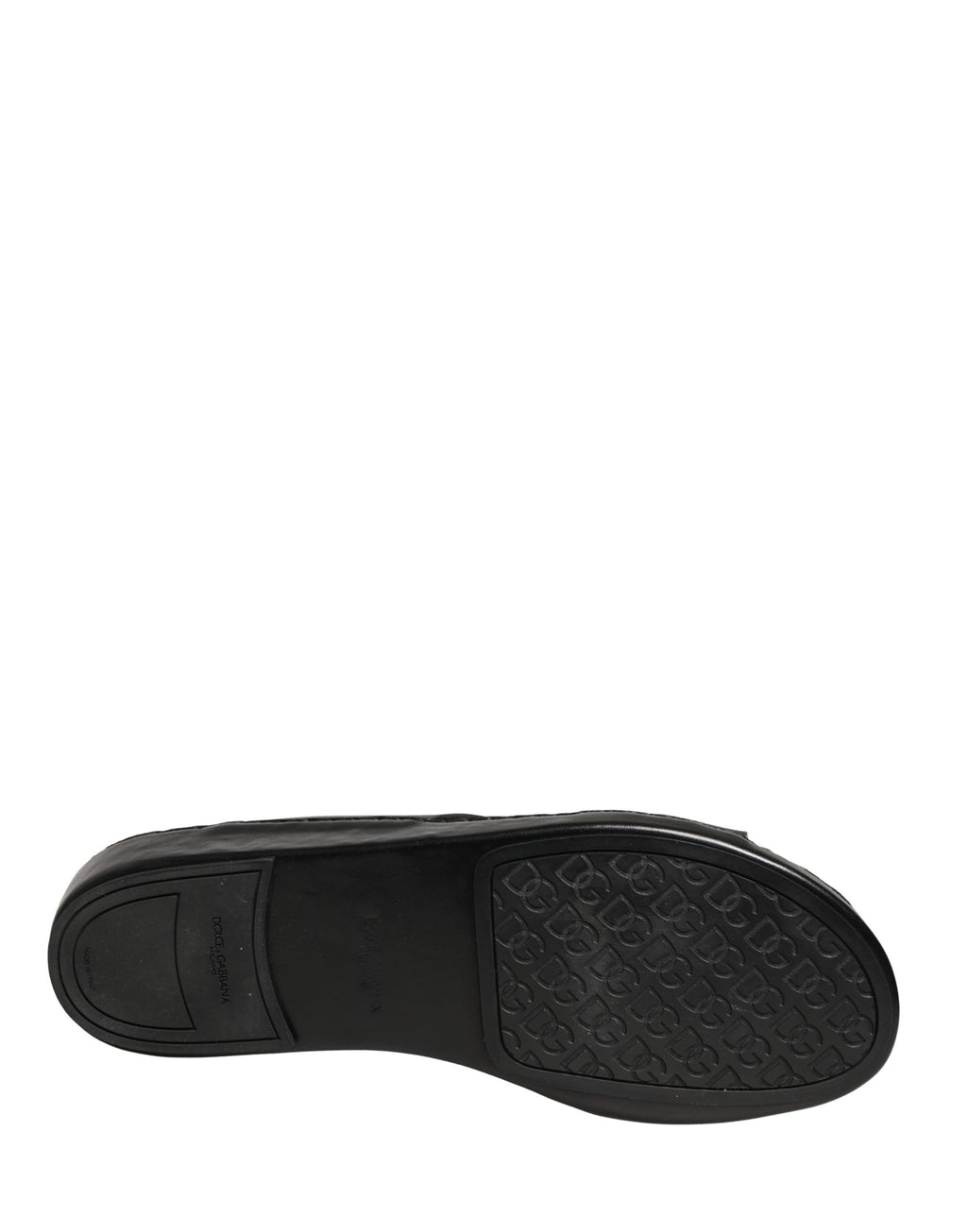 Dolce & Gabbana Black Leather Cutout DG Logo Sandals Shoes - Eljoys Fashion 