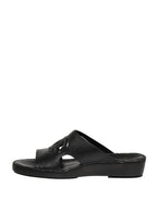 Dolce & Gabbana Black Leather Cutout DG Logo Sandals Shoes - Eljoys Fashion 