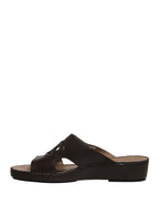 Dolce & Gabbana Brown Leather Cutout DG Logo Sandals Shoes