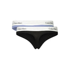 Light blue Calvin Klein women's modal thong underwear shown flat, highlighting smooth fabric and sleek design.