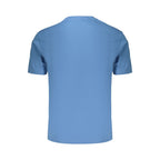 Napapijri Azzurro cotton men's T-shirt in blue with short sleeves and round neckline, casual style, front view.