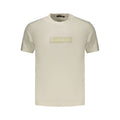 White cotton men's T-shirt by Napapijri, featuring a classic fit and simple design, displayed flat on a plain background.