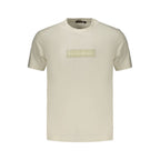 White cotton men's T-shirt by Napapijri, featuring a classic fit and simple design, displayed flat on a plain background.
