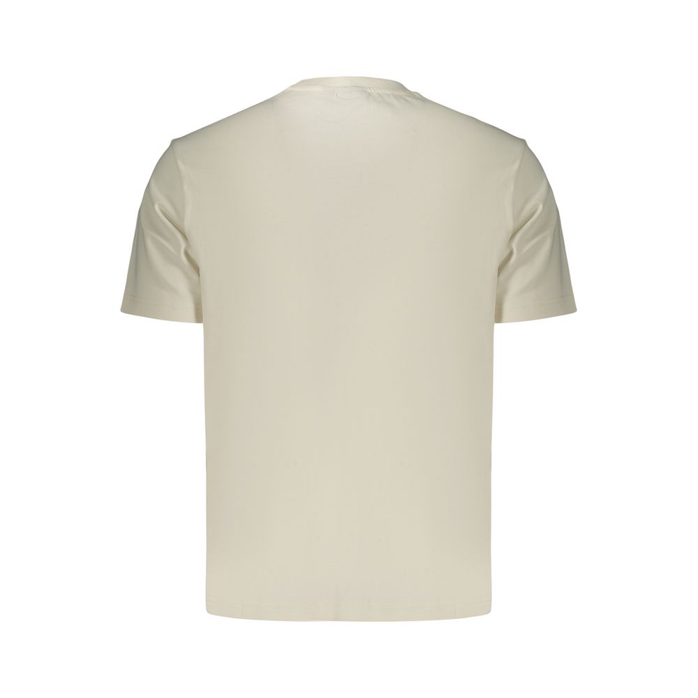 White Napapijri men's cotton T-shirt with a classic fit and round neckline, displayed flat.