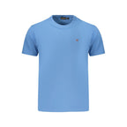 Napapijri Azzurro men's cotton T-shirt with a crew neck and logo detail, casual fit, light blue color.