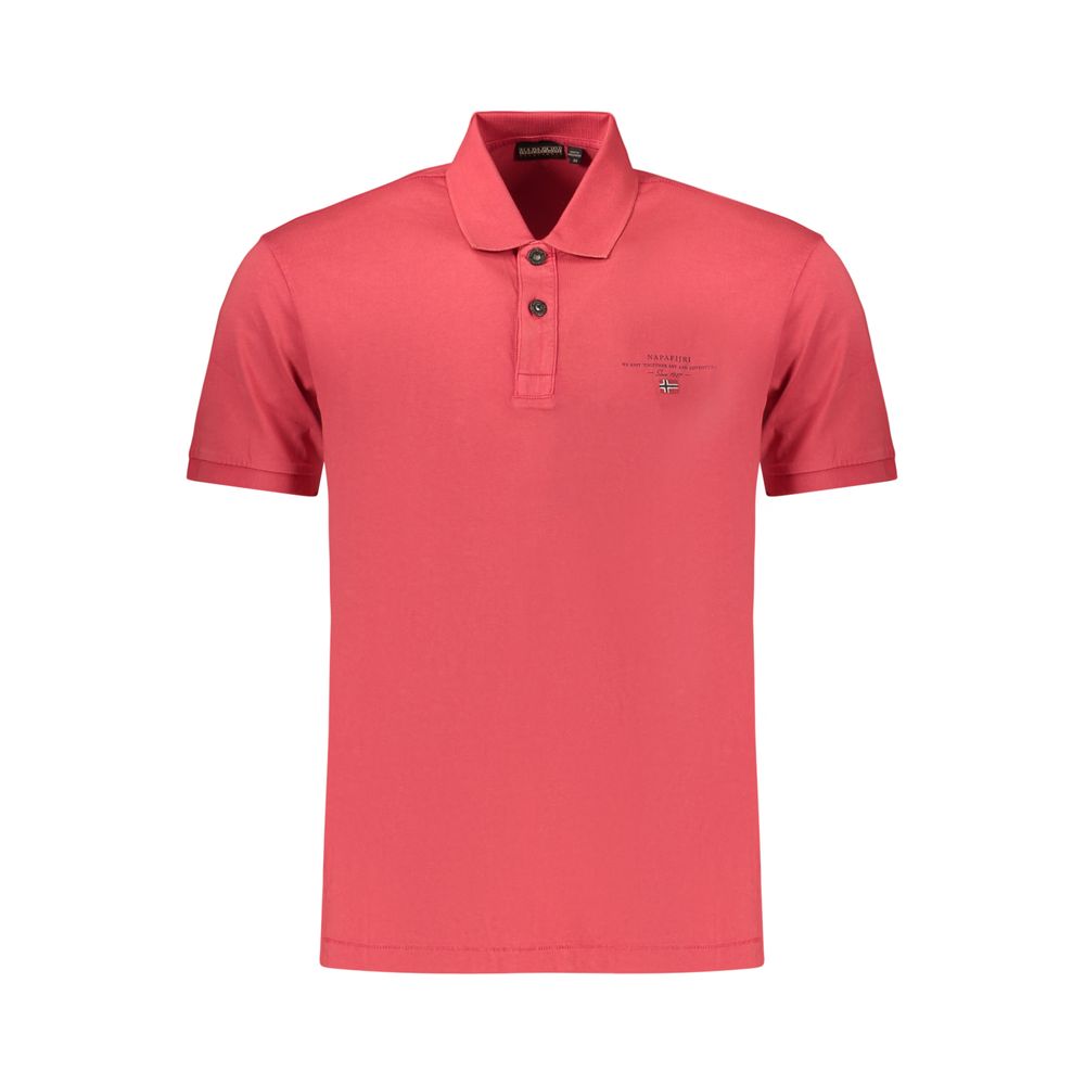 Napapijri Rosso men's cotton polo shirt with a classic collar and short sleeves, featuring a subtle logo on the chest.