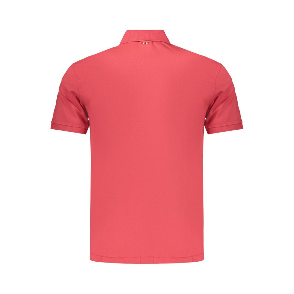 Napapijri Rosso men's cotton polo shirt in navy with a classic collar and short sleeves, displayed on a plain background.