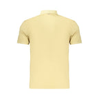 Beige cotton men's polo shirt by Napapijri, featuring a classic collar and short sleeves, displayed on a white background.