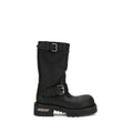 Balenciaga Black Calf Leather Bos Taurus Lace-Up Boots Balenciaga