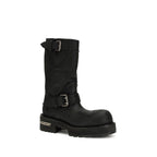 Balenciaga Black Calf Leather Bos Taurus Lace-Up Boots Balenciaga