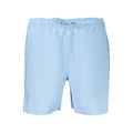 Calvin Klein Azzurro polyester men's swim shorts with a vibrant blue design and elastic waistband, perfect for beach or pool.