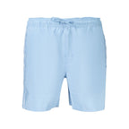Calvin Klein Azzurro polyester men's swim shorts with a vibrant blue design and elastic waistband, perfect for beach or pool.