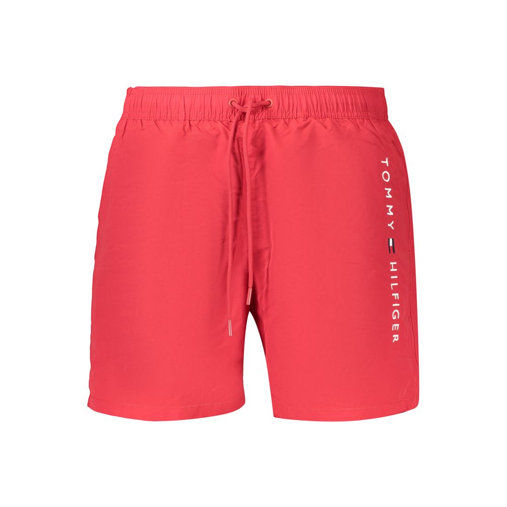 Tommy Hilfiger Rosso polyester men's swimwear featuring a vibrant red color and classic design, ideal for swimming and beachwear.