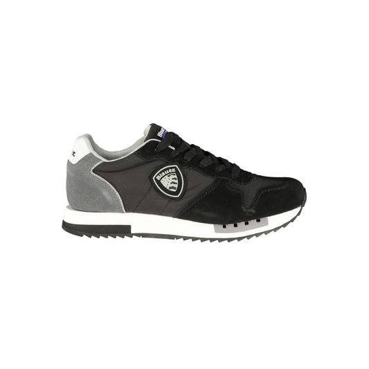 Blauer Black Polyurethane Men's Sneaker Blauer