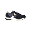 Blue polyurethane men's sneaker by Blauer featuring a sleek design and comfortable fit.