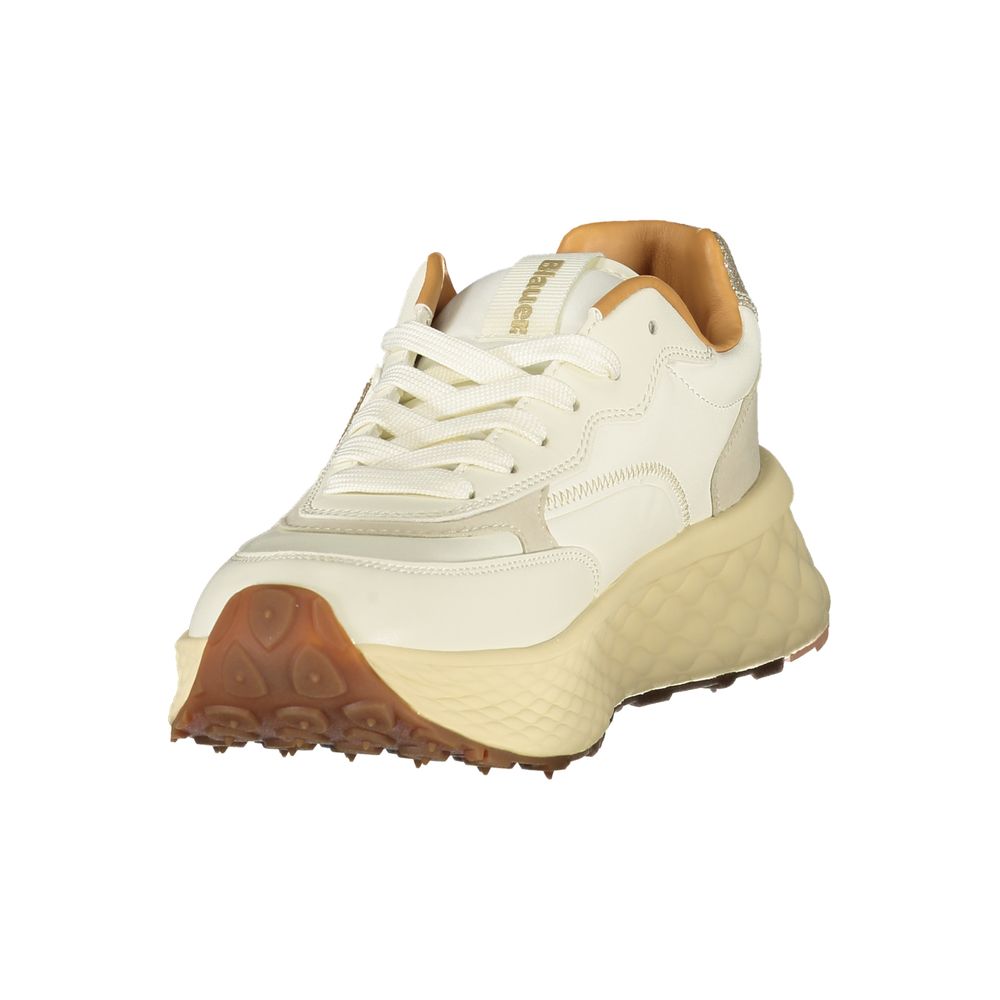 Blauer beige women's sneaker made of polyurethane, featuring a comfortable design and casual style.