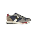 Blue polyurethane men's sneaker by Blauer with sporty design and white sole, perfect for casual and athletic wear.