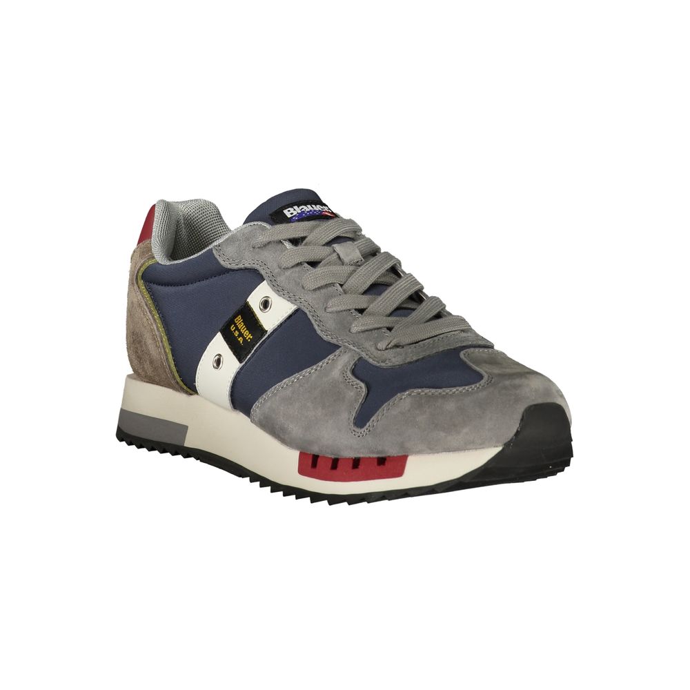 Blue Blauer men's sneaker made of polyurethane with a sleek design and white sole, perfect for casual wear.