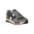 Blue Blauer men's sneaker made of polyurethane with a sleek design and white sole, perfect for casual wear.