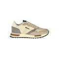 Blauer beige polyester men's sneaker with white sole, stylish casual footwear, shown from a side angle.
