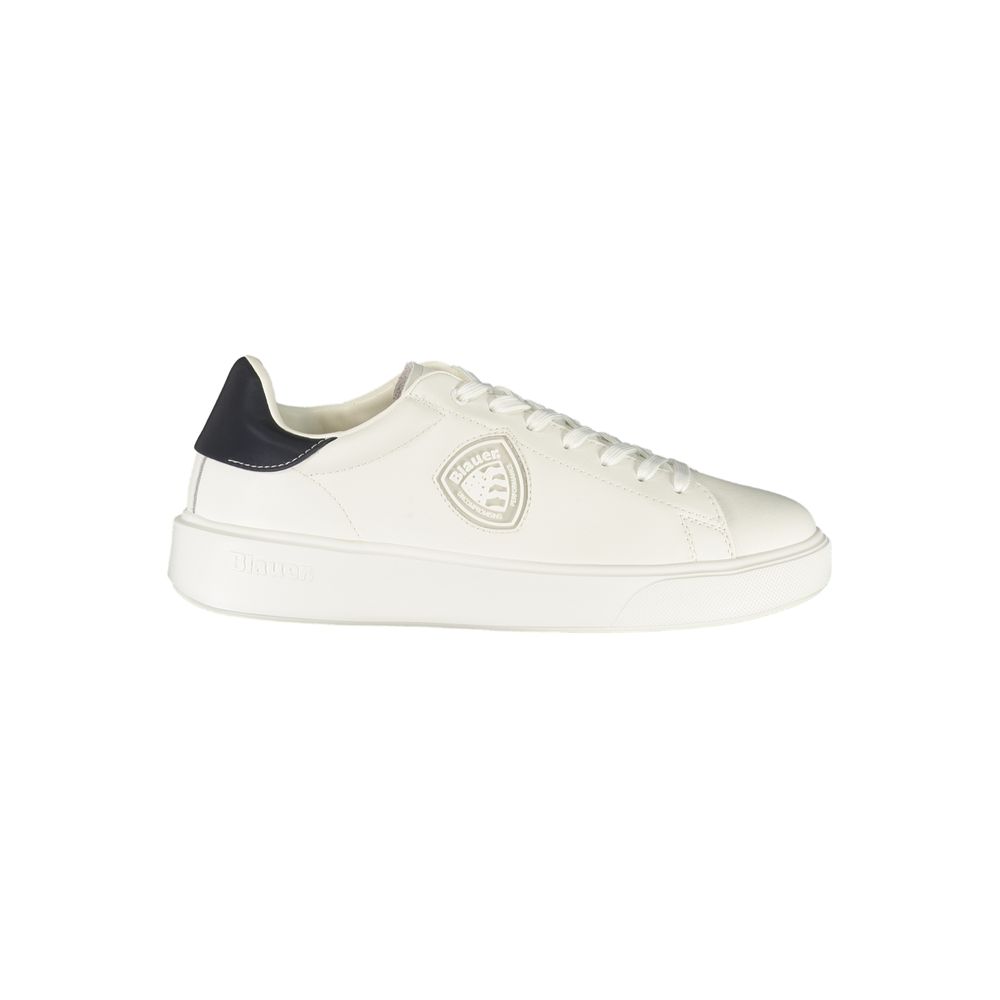 Blauer White Polyurethane Men's Sneaker Blauer